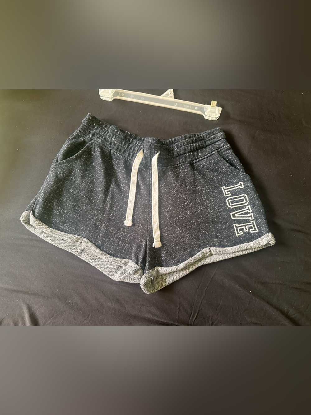 Reflex Women's Black Heather Athletic Shorts with 'LOVE' Graphic